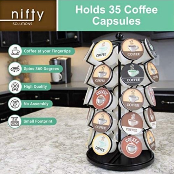 Other - New unused black iron rotating coffee k-cup stand holder